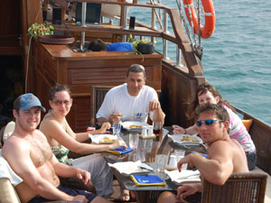 Guests enjoying a meal